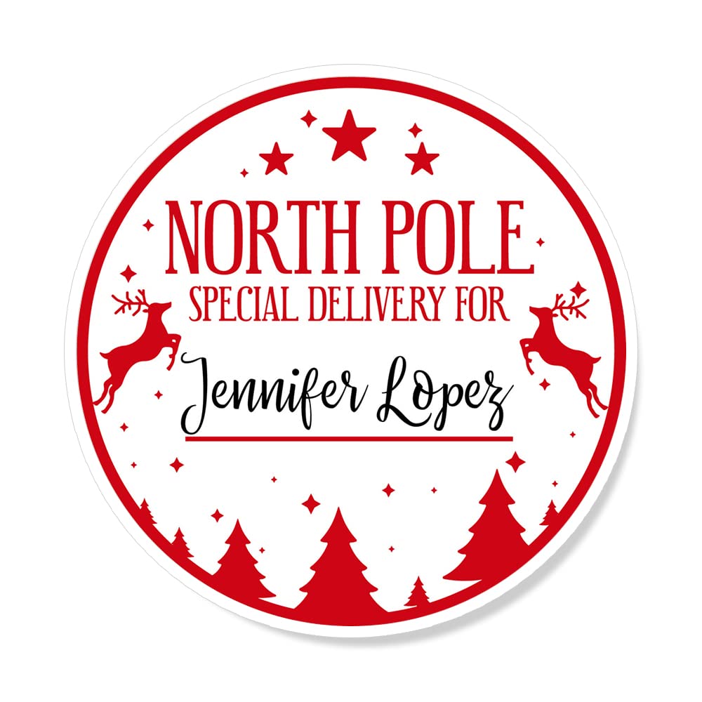 Papa Prints Northpole Stamp Pack Of 24 Merry Christmas Stamp Paper Stickers Personalised Stamp Stickers 45Mm Gift Card Labels