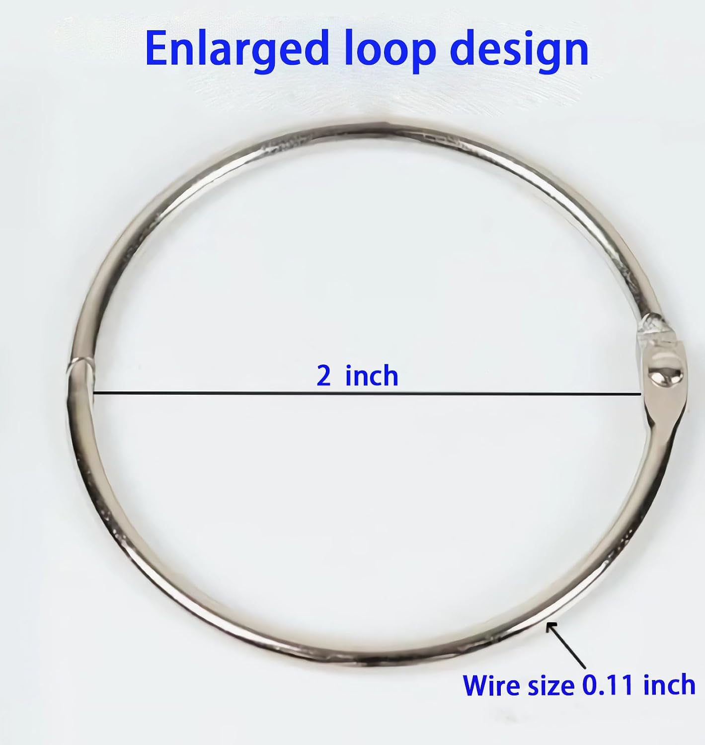 Shower Curtain Rings Hooks 2 Inch, Book Rings 40 Pack Rust-Resistant Metal Round Hooks for Bathroom Shower Curtain Rods, Fits Rod Up to 1.5 inch (Metal Stainless Steel, Nickel)
