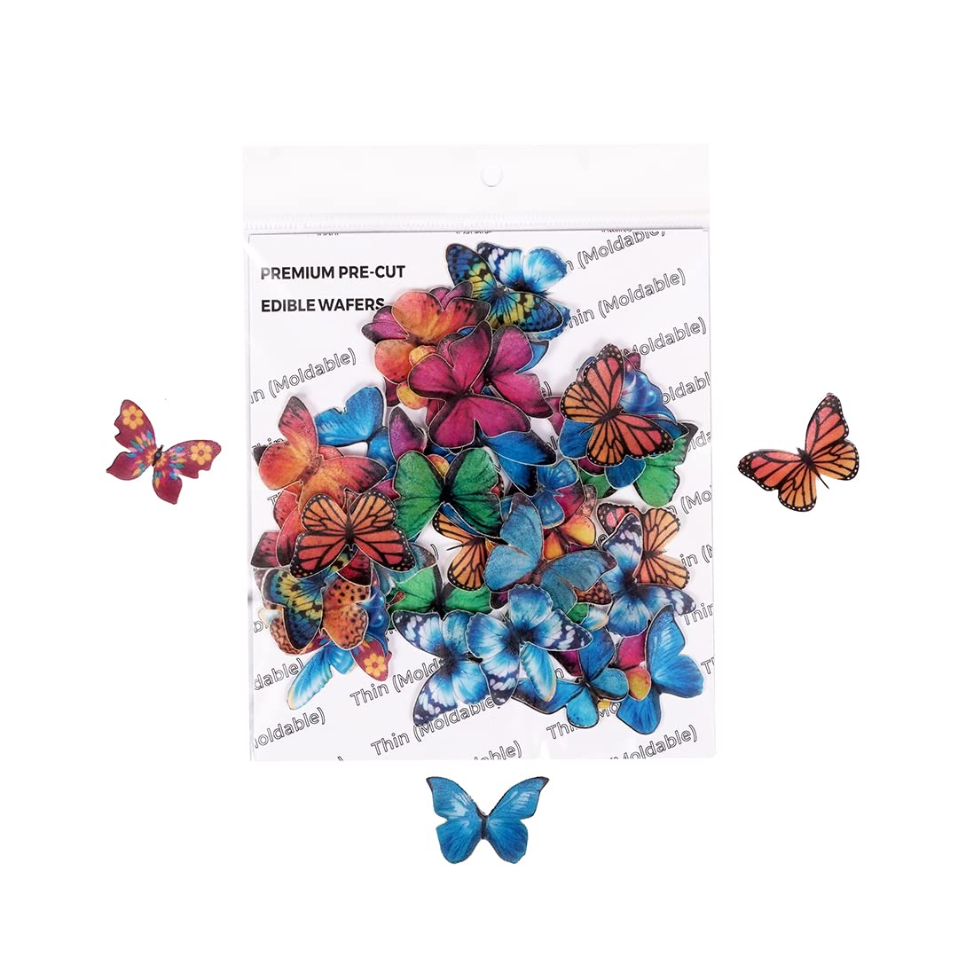Tastycrafts Pre-Cut Wafer Paper Butterflies I Cake Topping I Cake Décor | Edible I Stick-on Cake décor I Decorations for Cake, Cupcake and Pastry I Mix Small Butterfly I 40 Pcs (WPC-006) (B0D5R9PXZZ) Amazon Price History, Amazon Price Tracker