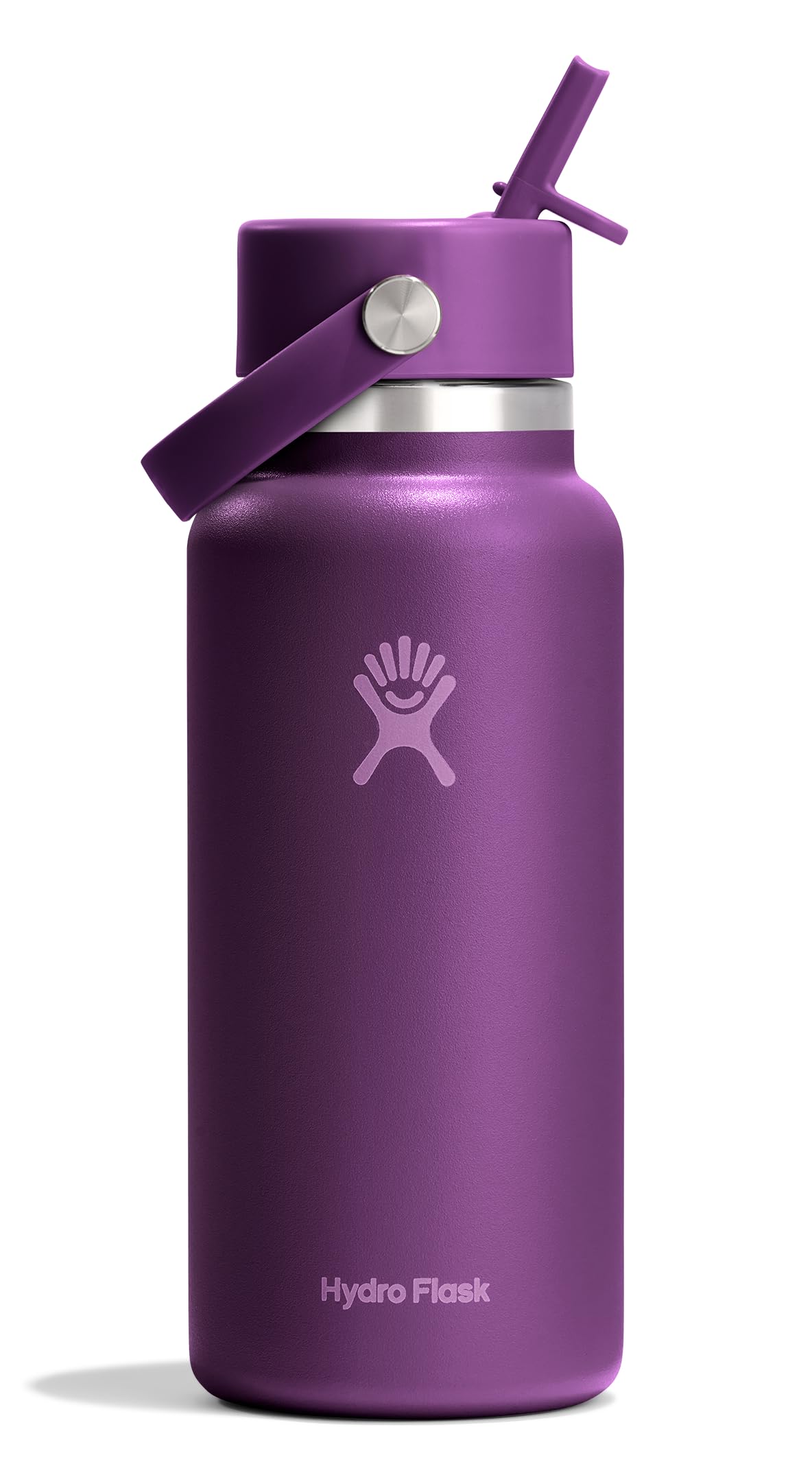 Hydro Flask Water Bottle - Insulated Stainless Steel - Wide Mouth Flex  Straw Lid, Non Spill, Leakproof and Refillable in 32 Oz Beachplum Purple |  Grocery Pickup & Delivery | Whole Foods Market