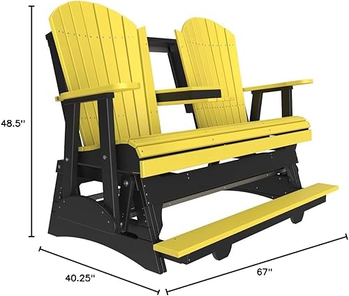 Miniatura 7 de LuxCraft Adirondack - Planeador de balcón de 5 pies con consola desplegable (tangerina sobre negro)