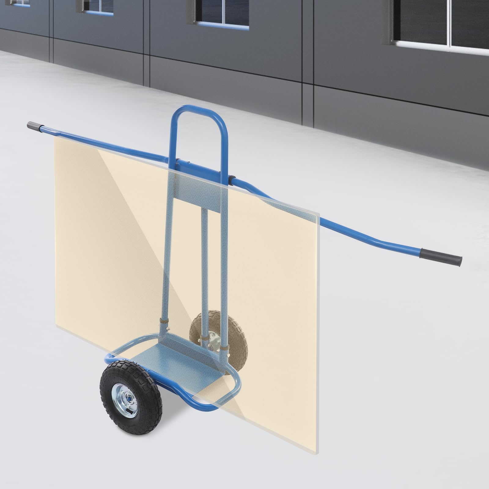 Carrello per il trasporto di lastre pesanti per lastre di compensato, cartongesso, pannelli in acciaio portatile, dispositivo di trasporto per la casa, ristrutturazione cantiere (blu)