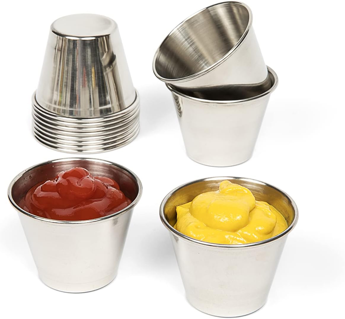 Small Sauce Cups, Stainless Steel Ramekin Dipping Sauce Cup, Commercial