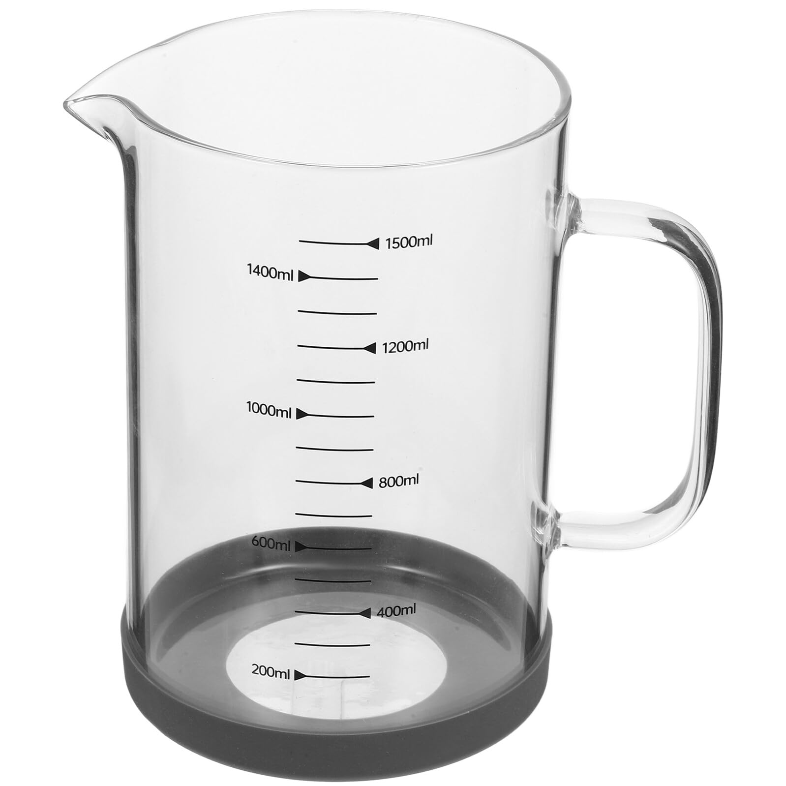 TOYANDONA Taza Medidora De Vidrio Transparente 1500 Ml Graduaciones Claras, Apta Para Medir Líquidos En Cocina y Preparación De Bebidas Caseras