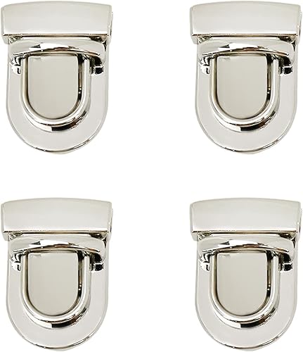 4 unids Tuck Lock Clasp Purse Thumb Lock Práctico Tuck Lock Duck Tongue Lock para caja de cuero Hangbag Case Clasp Monedero Mochila - Plata