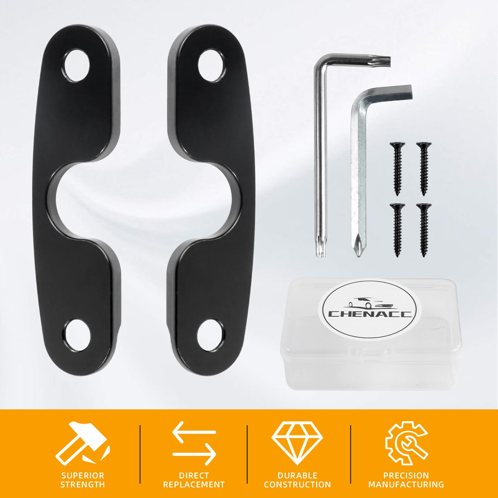 CHENACC Upgraded Aluminum Alloy Sun Visor Repair Kit for Jeep Wrangler JK 2018/ JL/Wrangler 2018-2023/ Gladiator 2020-2023 Heavy Duty Sun Visor Clips, Visor Mounting Clips for Jeep