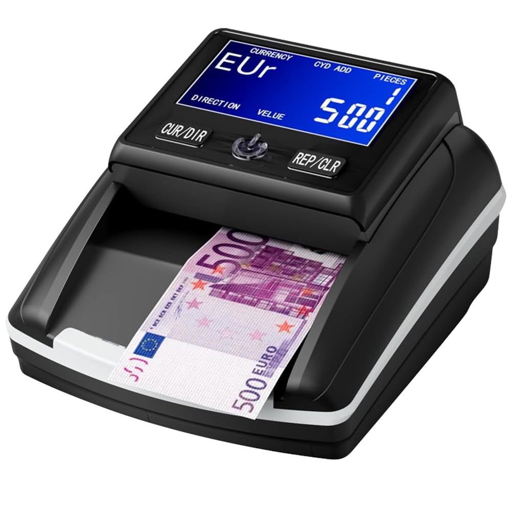 Banknotenprüfer & Geldzählmaschine 2in1 STANEW, Geldscheinprüfer für falsche Euro-, Pfund-, Dollarscheine, Kompakt für Jederzeit und überall