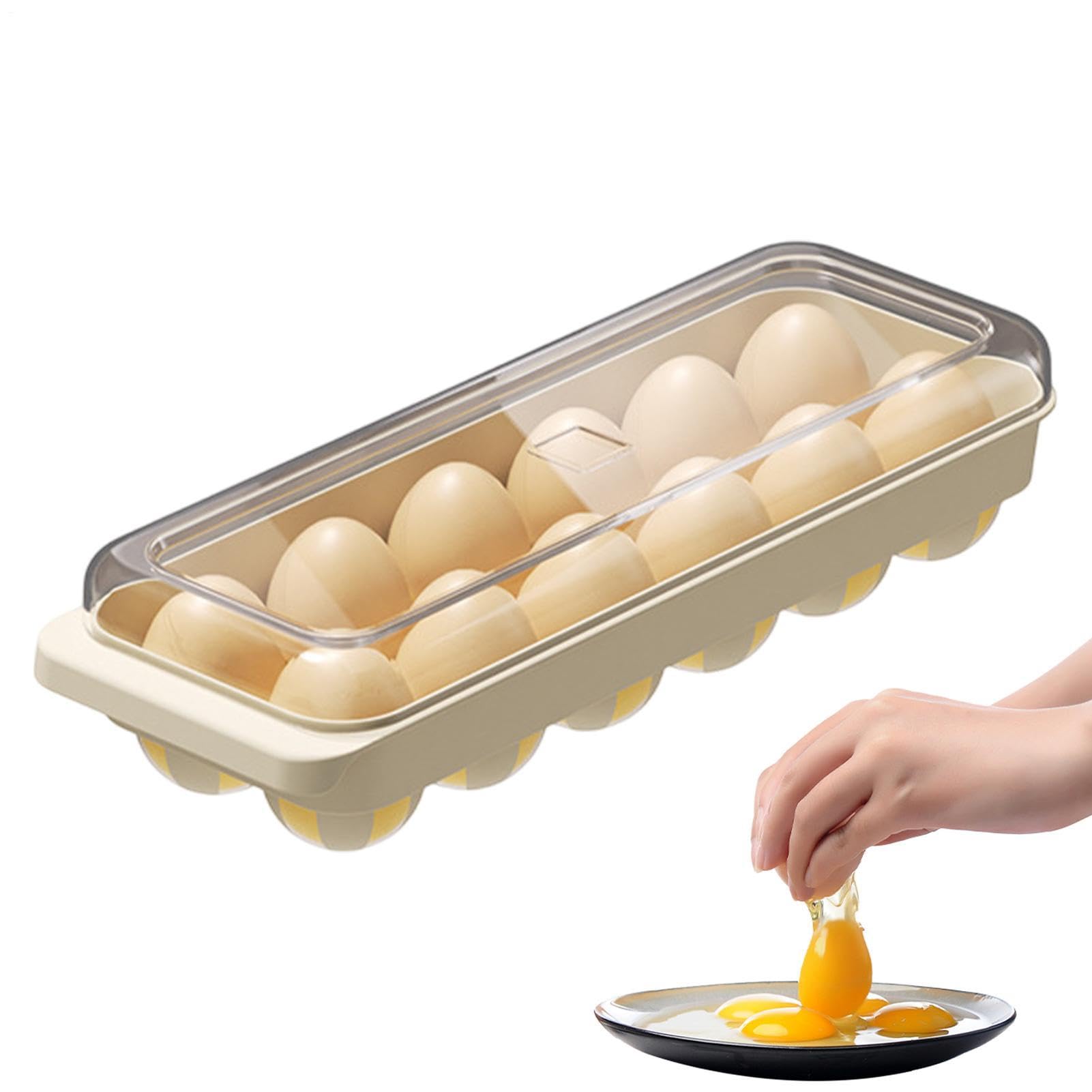 Soporte para huevos transparente con 12 ranuras apilable para refrigerador