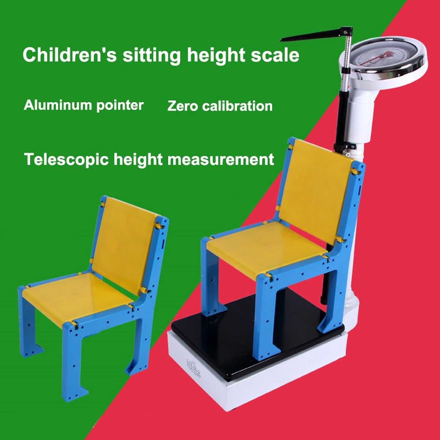 Mechanical Weight Scale, 50kg/160cm, 2-in-1 Height and Weight Scale, Mechanical Column Scale, Oversized Dial Easy to Read, for Home, School, Hospital