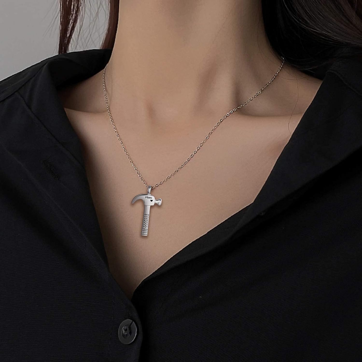 Hammer Construction Tool Urn Necklace for Ashes Laborer Cremation Keepsake Memorial Pendant Jewelry Dad Grandma Mom - Image 5