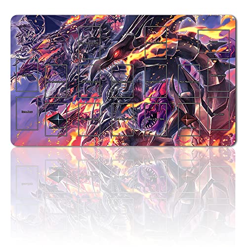 Brettspiel TCG Spielmatten + Free Bag + with Card Zones ,YGO Card Game Table Mat Größe 60X35CM Mouse Pad Kompatibel Mit MTG TCG Cover