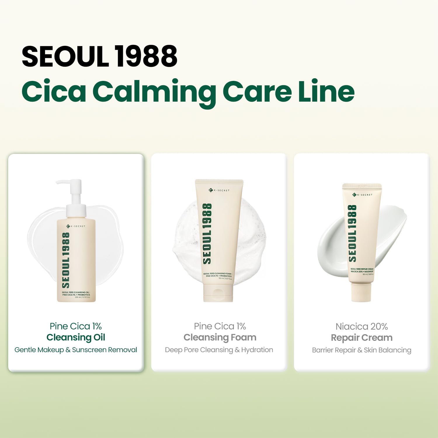 KSECRET SEOUL 1988 Olejek oczyszczający: Pine Cica 1% + Probiotyki, 200 ml / 6,76 uncji płynu