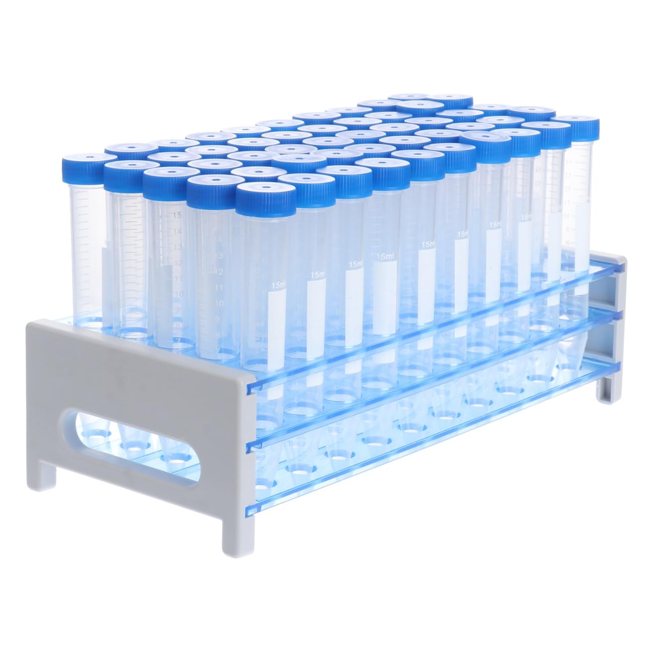 Hemobllo Tubo di prova monouso per test di tubi, in plastica, per esperimenti scientifici (15 ml x 50 50 ml x 30 provette in vetro, 81 pezzi