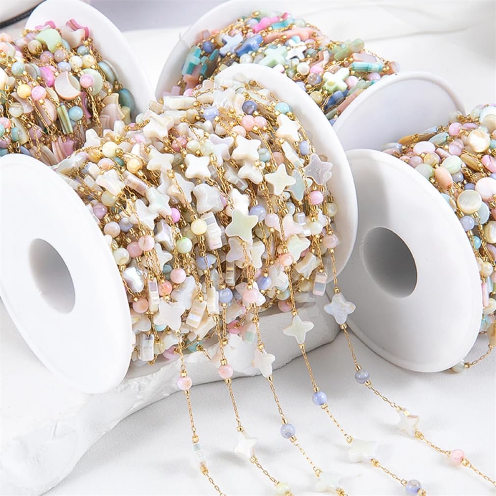 kit de création de bracelets, Chaîne de perles en acier inoxydable multicolore 1 mètre for la fabrication bijoux à faire soi-même(4)