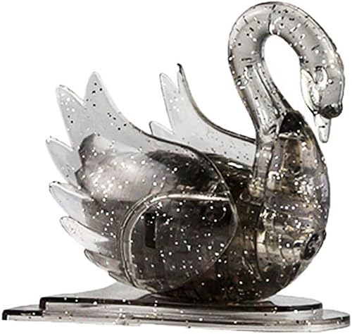 Rompecabezas de cristal 3D, rompecabezas de cristal para rompecabezas de 16 años en adelante (gris cisne)