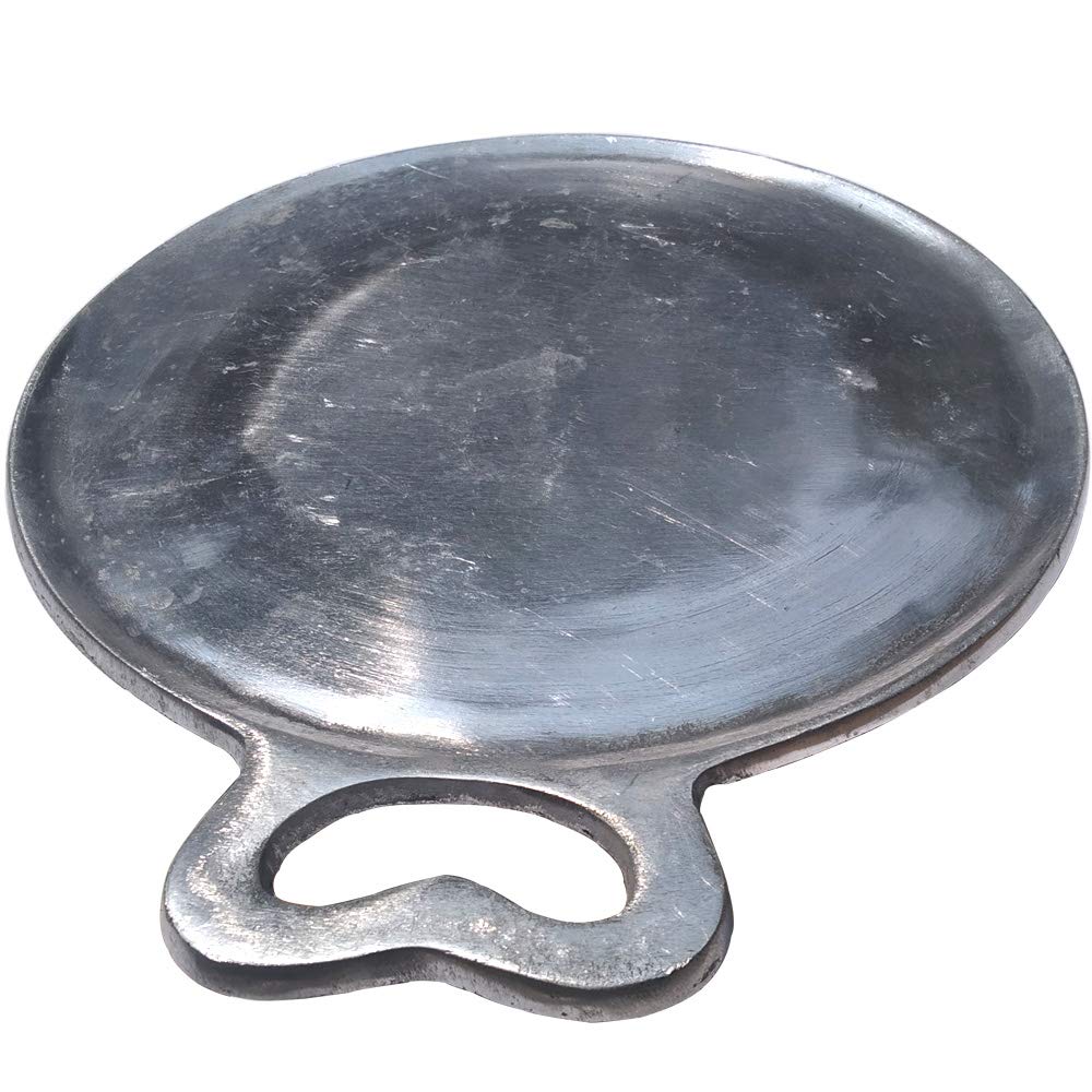 Hanae Luvan Indolium Dosa Tawa with Handle | Flat Cookware Vessel | Ideal for Cooking Dosa Chapati Pizza Roti Paratha Uttapam Pathiri Thava | Dosha Kallu Kitchen Accessories 10 Inch