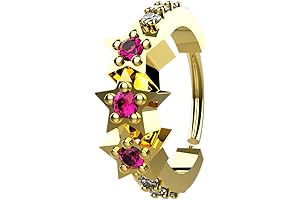 Star Nose Ring Hoop Ruby Nose Hoop 20 Gauge Nose Hoop