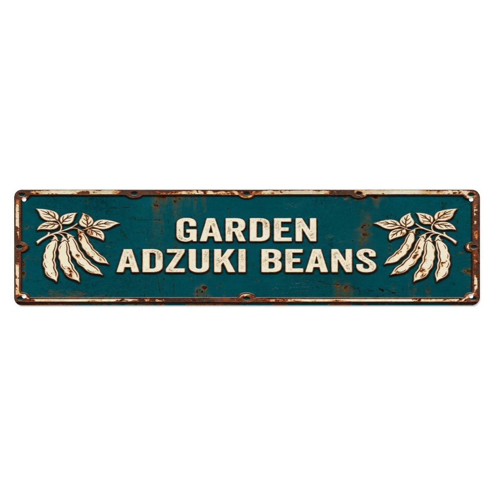 Metal Tin Sign GARDEN ADZUKI BEANS Vintage Legume Rustic Farmhouse