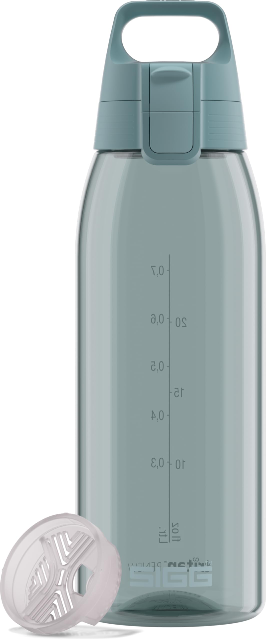 Sigg - Tritan Water Bottle - Total Color ONE Morning Blue - Suitable For Carbonated Beverages - Dishwasher Safe - Leakproof - Featherweight BPA Free - 1L