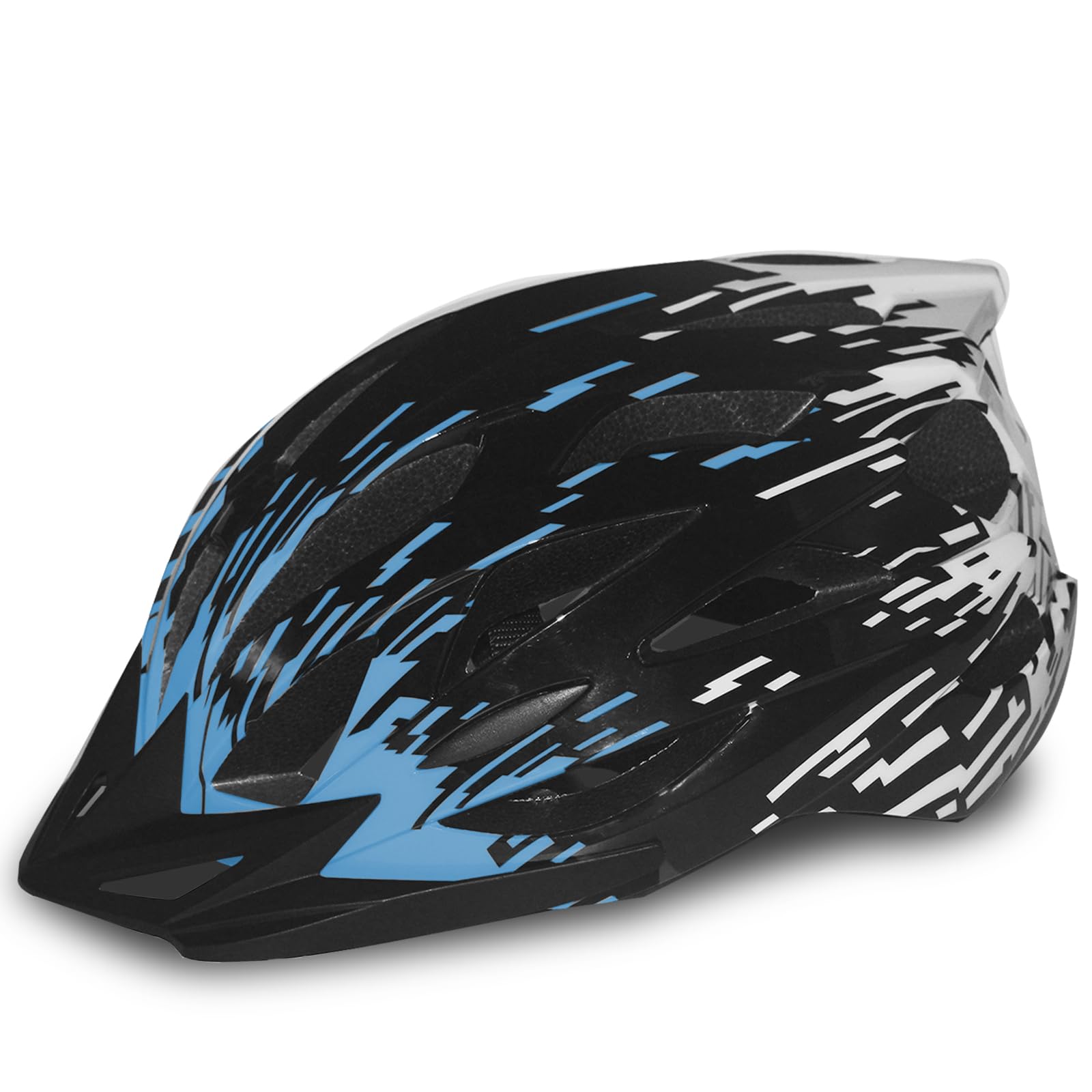 AISSTXOER Road Bike Helmet Adult Men & Women, Adjustable Lightweight Design (22-24.5 Inches) - Vented, Removable Visor & Reflective White, for Day and