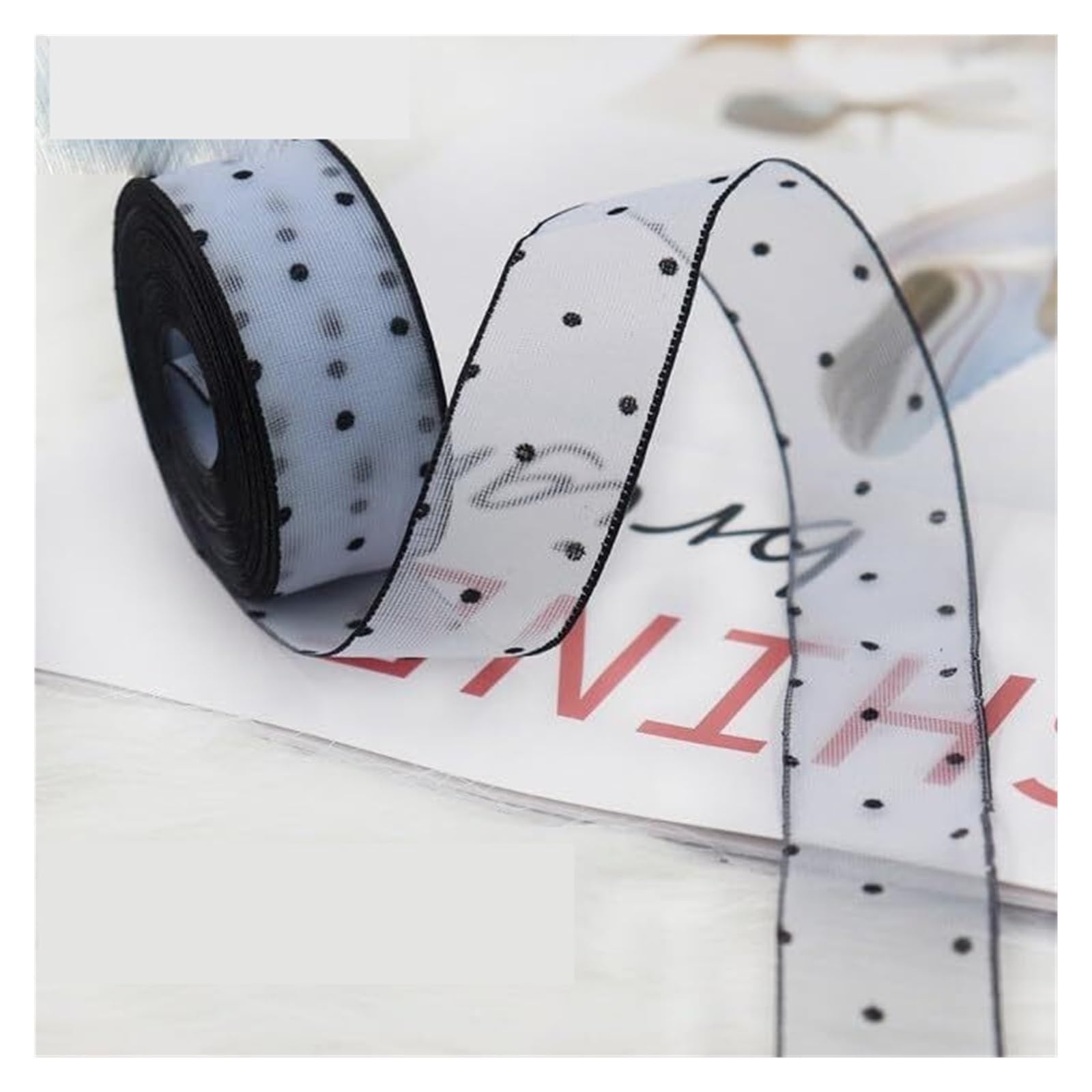 rolki wstążek z organzy, Wstążka do pakowania prezentów Ryps poliestrowy Geometryczna podwójna strona Wielokolorowa 10-38 mm(Blue,38MM)