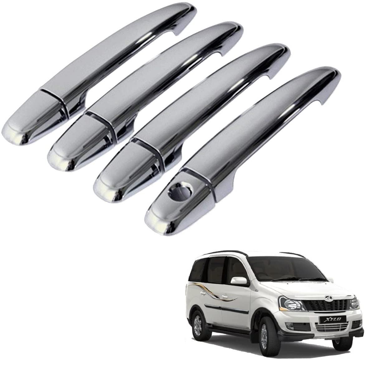 AUTOADDICT Auto Addict Car Chrome Handles Door Latch Cover for Mahindra Xylo