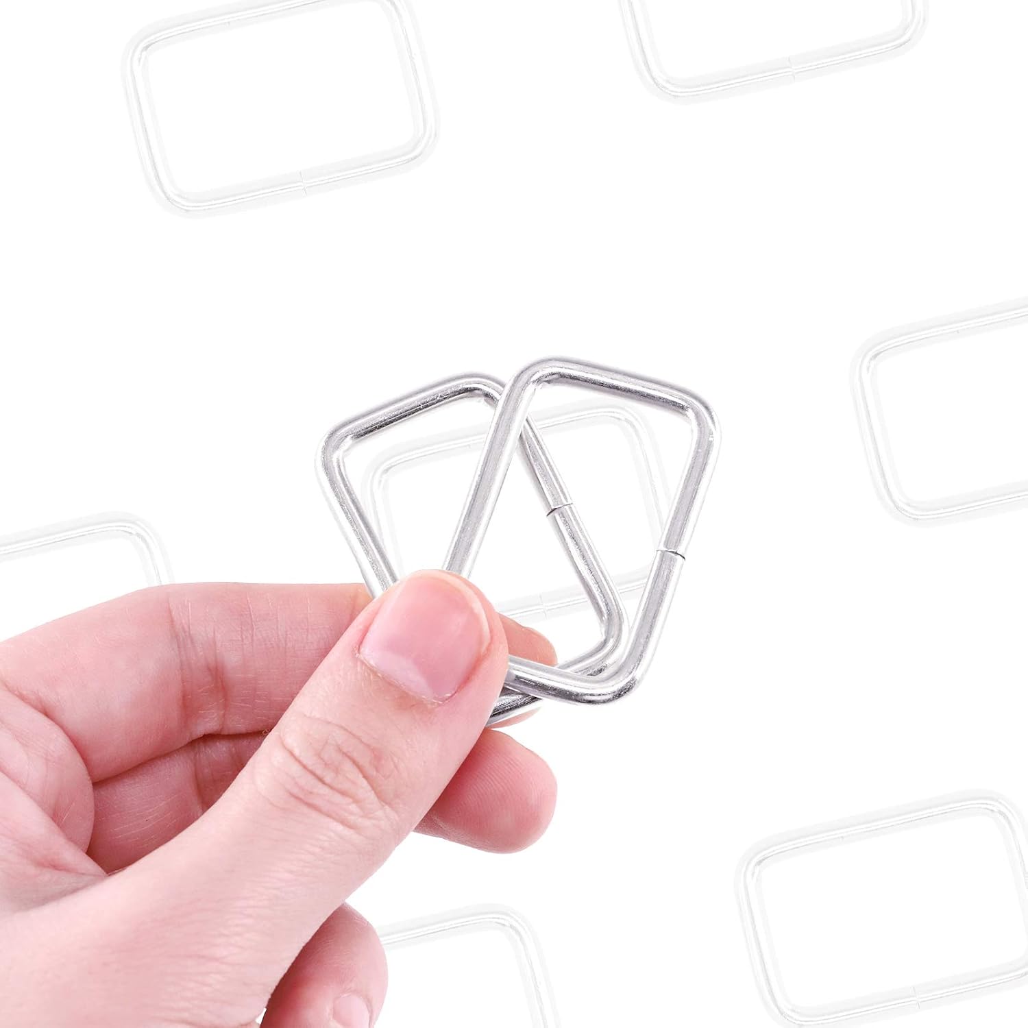 Swpeet 60Pcs 5/4 Inch - 32mm Sliver Metal Rectangle Ring, Webbing Belts Buckle Metal Rings for for Belt Bags DIY Accessories Keychains Belts and Dog Leash (Sliver, 5/4 Inch) - Image 4