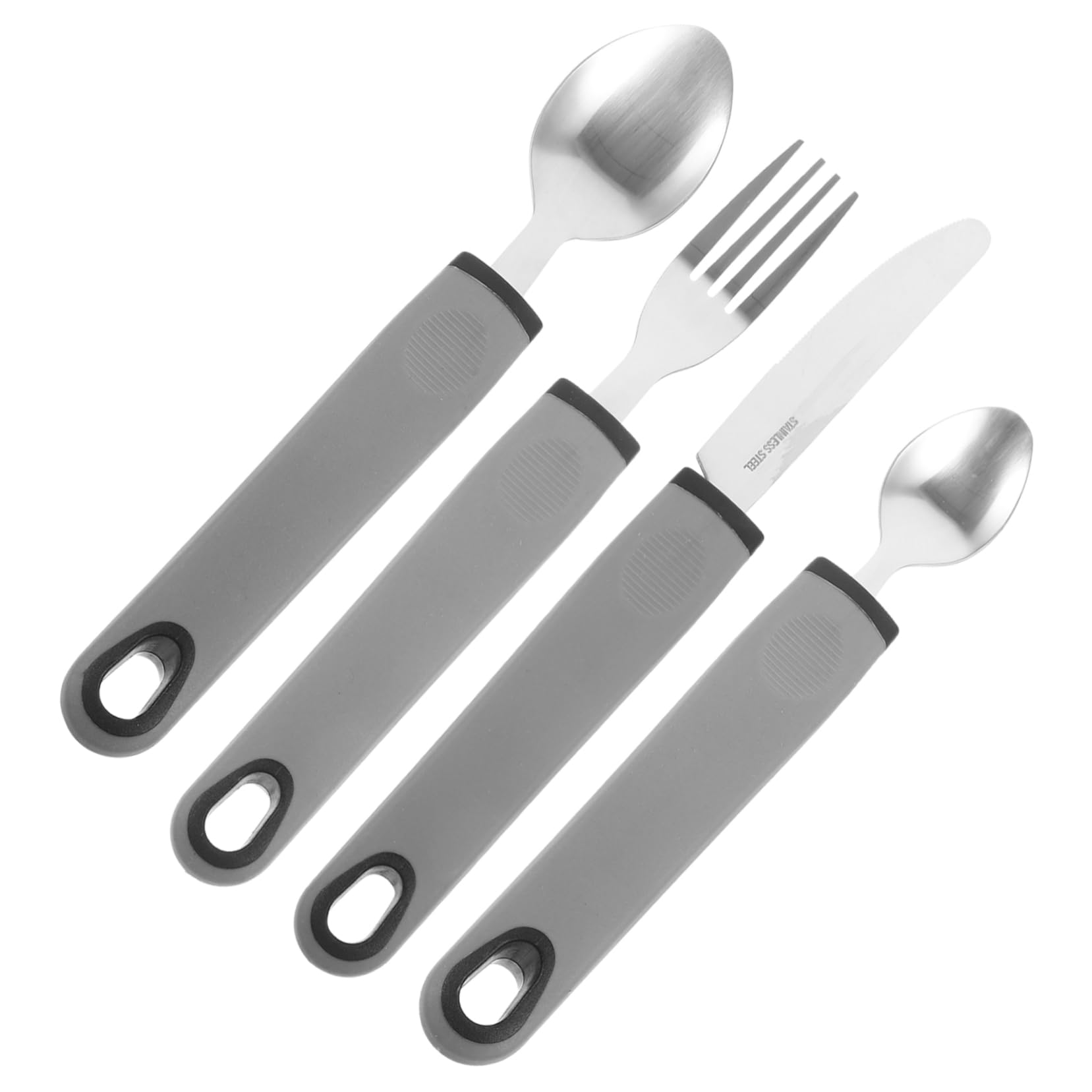 BCOATH Portable Adaptive Utensils Set for Elderly Ergonomic Handle Cutlery for Disabled Seniors Adaptive Tableware Fork Knife Spoon for Easy Eating