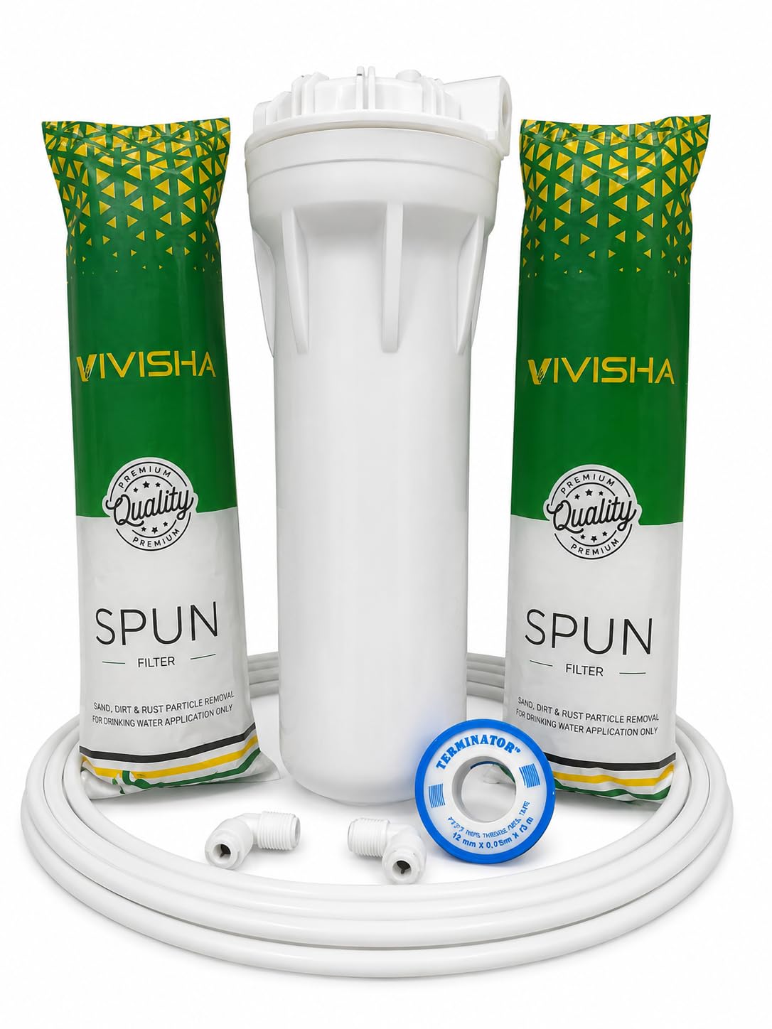 Nivisha Spun Filter Kit for RO Water Purifier with Housing | Removes Sand & Rust, 2 Filter Cartridges, Includes PTFE Tape, Protects RO Membrane, Easy Installation-image-33