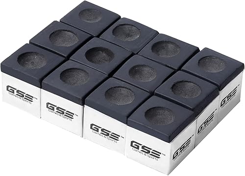 GSE Games & Sports Expert Paquete de 12 tizas para billarbillar, accesorios para mesa de billar para uso en el hogartorneo (6 colores disponibles)