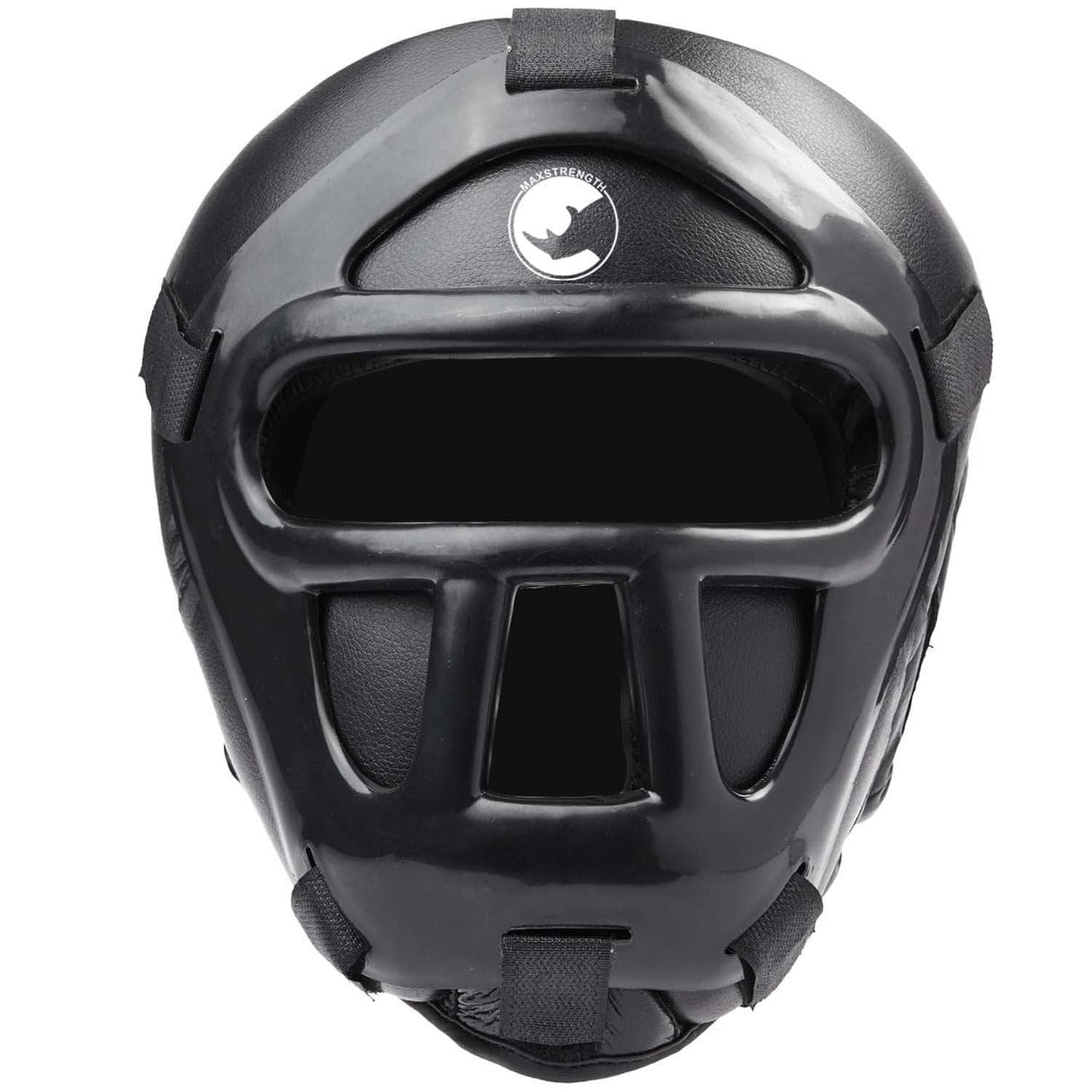 MAXSTRENGTH Boxing Head Guard, MMA Training Head Gear Helmet, Removable Face Grill, Full Face Protection, Kickboxing Taekwondo Karate BJJ Training Headgear, Ear Nose Mouth Protector (Black)