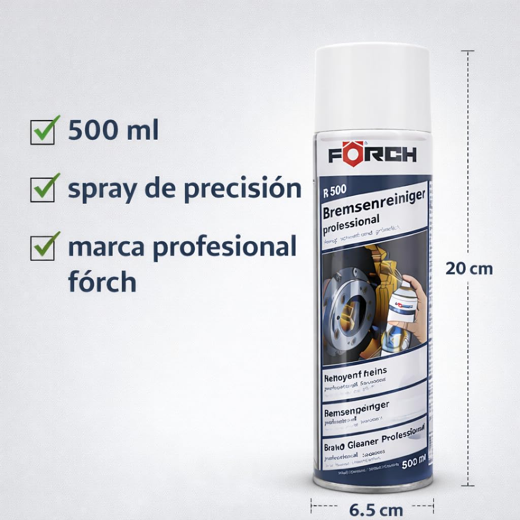 FORCH Limpia Frenos Profesional en Spray – R500 500 ml – Desengrasante Potente, Secado Rápido, Sin Residuos para Discos, Pastillas y Componentes Mecánicos (4) — view 7
