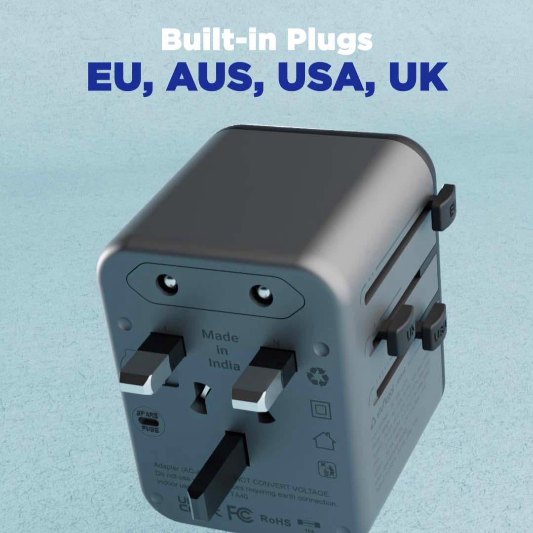 Stuffcool Jetset Made in India Universal Travel Adapter with US, UK, EU, AUS pins, Works in 150+ Countries, 7 Stuffcool Jetset Made in India Universal Travel Adapter with US, UK, EU, AUS pins, Works in 150+ Countries, - Image 7
