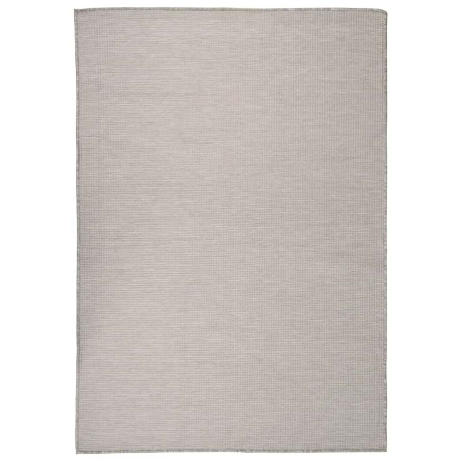 Dywan zewnętrzny z płaskim splotem 160 x 230 cm taupe, zmywalny dywanik zewnętrzny, odporny na warunki atmosferyczne i promieniowanie UV, do balkonu, tarasu-340783