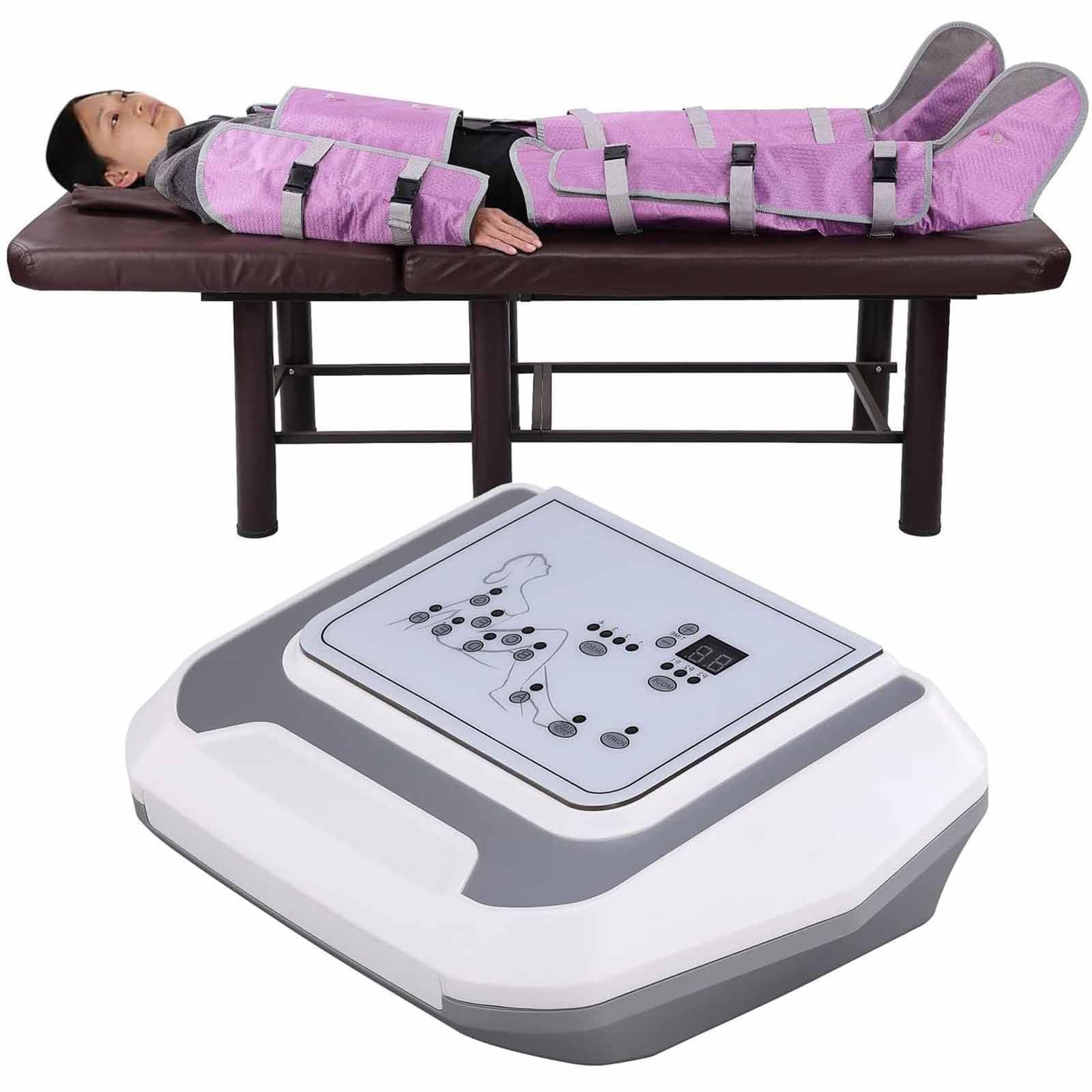 Presión Onda Aire Drenaje Linfático Terapia Vacío Máquina Presoterapia Músculos Relajar Pierna Brazo Cintura Masaje Corporal, Máquina Compresión Piernas 3 En 1 Masajeadores Pies,Purple