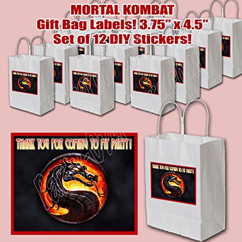 Mortal Kombat Combat Video Game Stickers Party Favors Supplies Decorations Gift Bag Label STICKERS ONLY 3.75