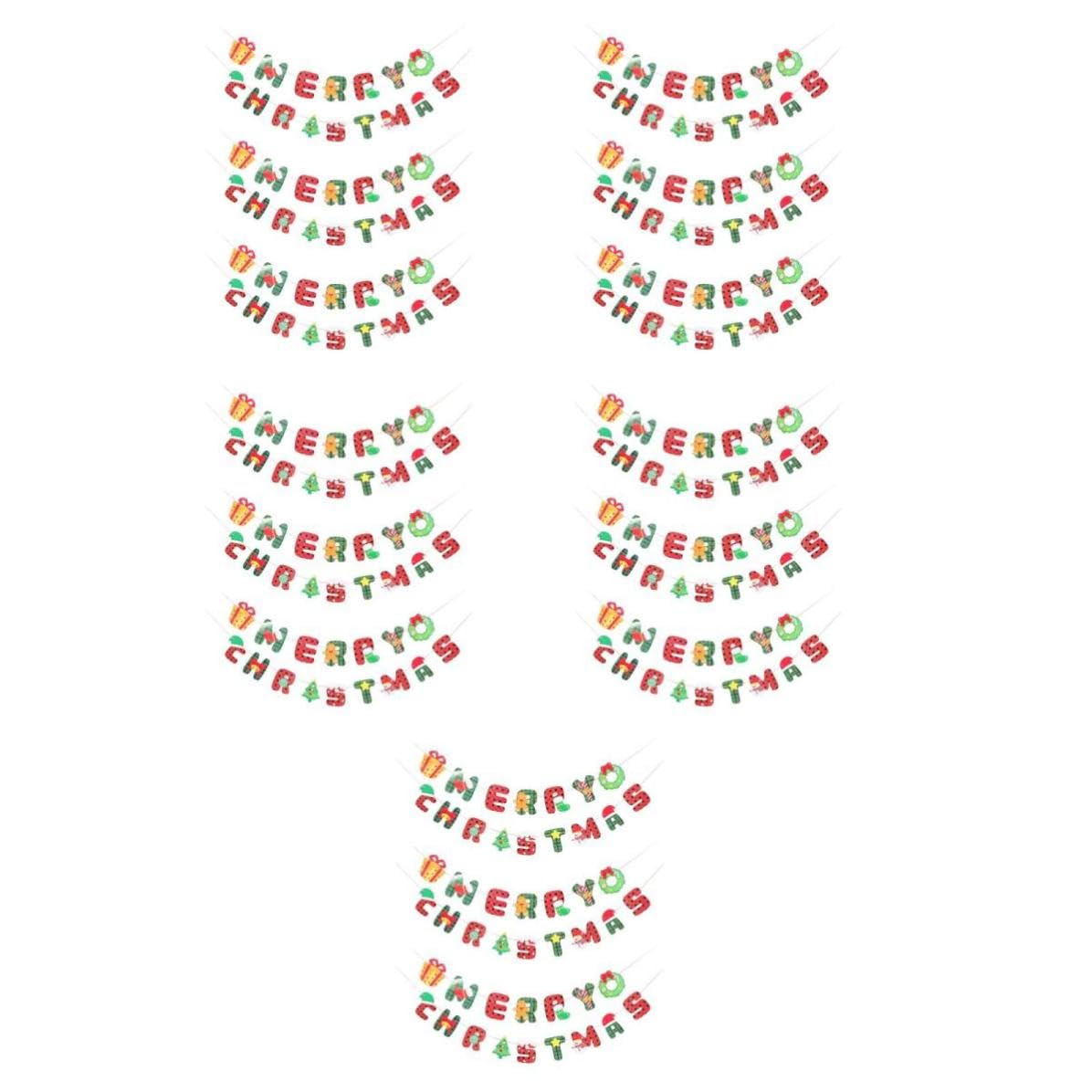 FRCOLOR 15 Pièces Bannière de Noël en Papier, Fanion Suspendu pour