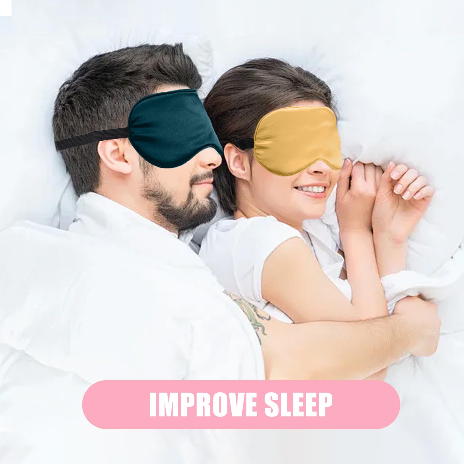 Antifaz de seda para dormir, 20 unidades (multicolor)