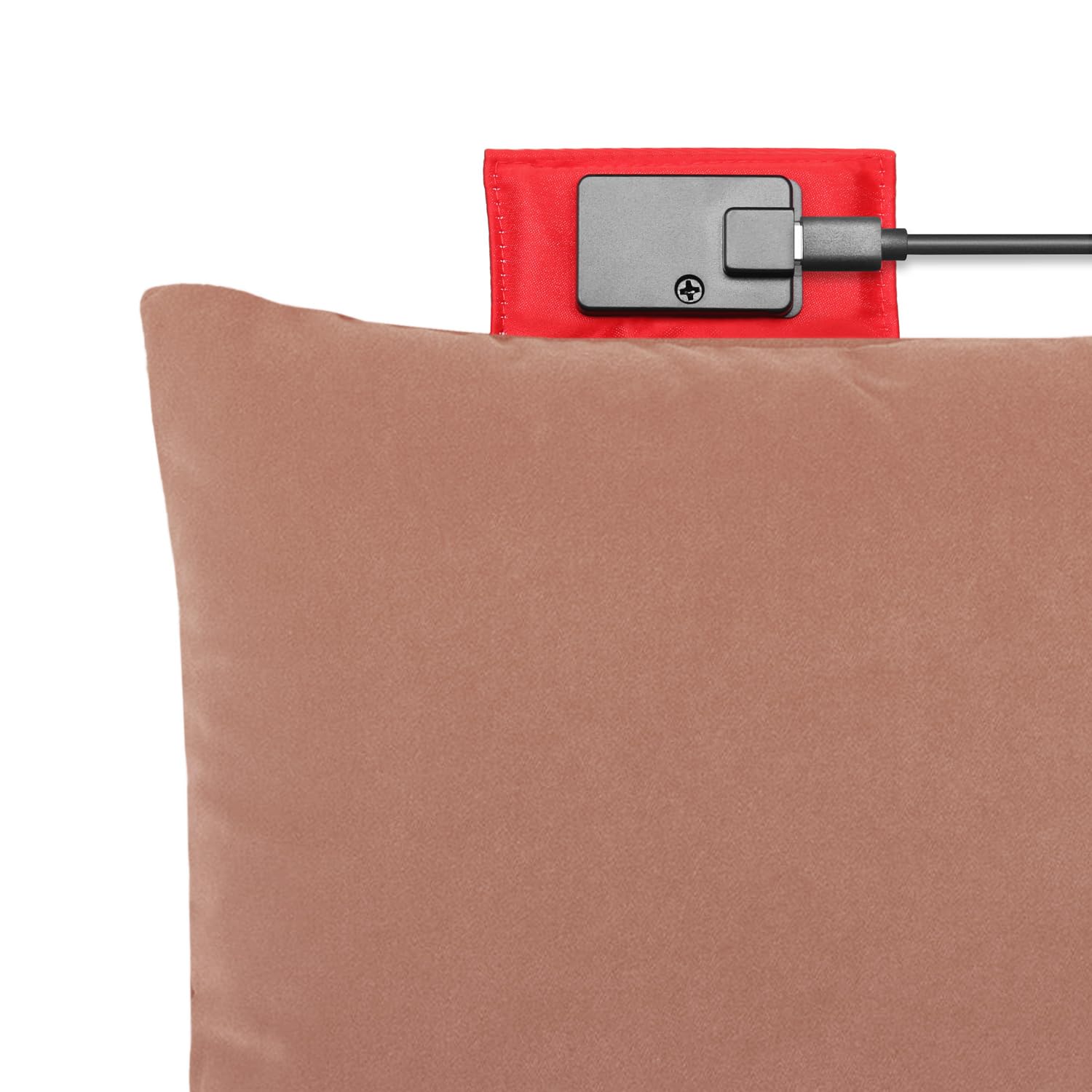 Cojín térmico de terciopelo – Tecnología de calefacción por infrarrojos – Elementos de calefacción – con apagado automático – Almohada de invierno – Inalámbrica – Recargable por USB – 4 a 8