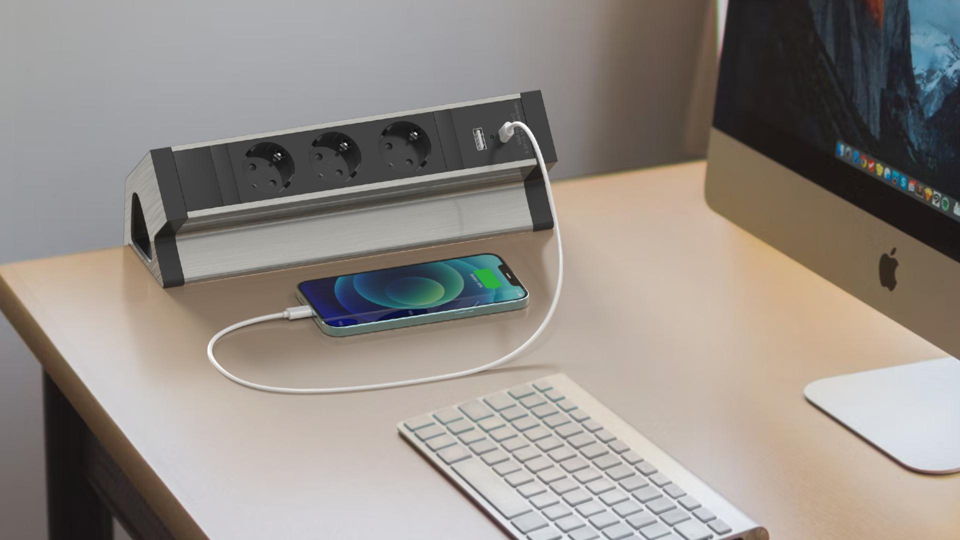 Ciabatta Multipresa Con 6 Prese + 3 USB (1 USB-C) - Protezione Sovraccarico 2500W, Cavo 1.5m, Sicurezza Bambini - Foto 3