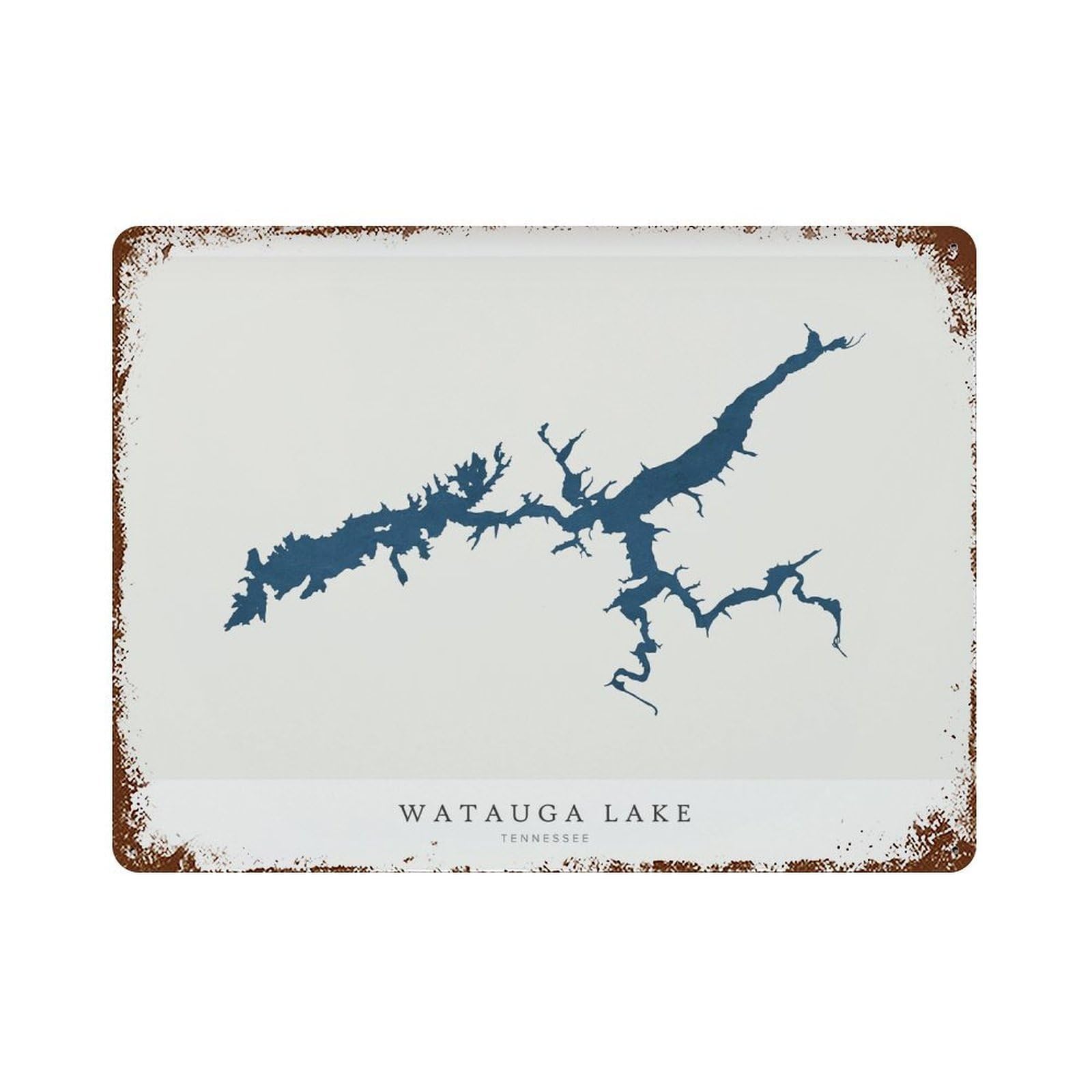 xiaoxiaoshen Watauga Lake Map Tennessee Wall Decor Art Metal Tin Poster Modern Home Decor Art Home Bar Shop Decorations Vintage Sign 30x40cm