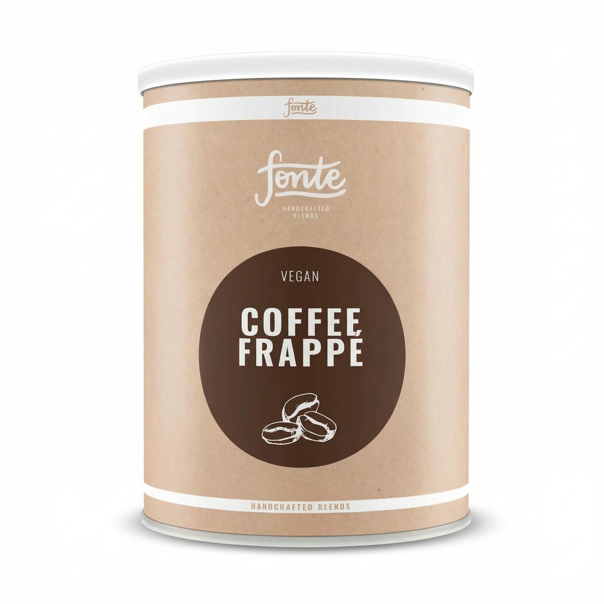 Fonte Veganer Coffee Frappé Mix, handgefertigte Mischung mit medium geröstetem Kaffee aus Brasilien, ohne hydrierte Fette, cremiger Eiskaffee für Mixer, 2 kg Gastro-Vorratspackung 20 x 16 cm XXL