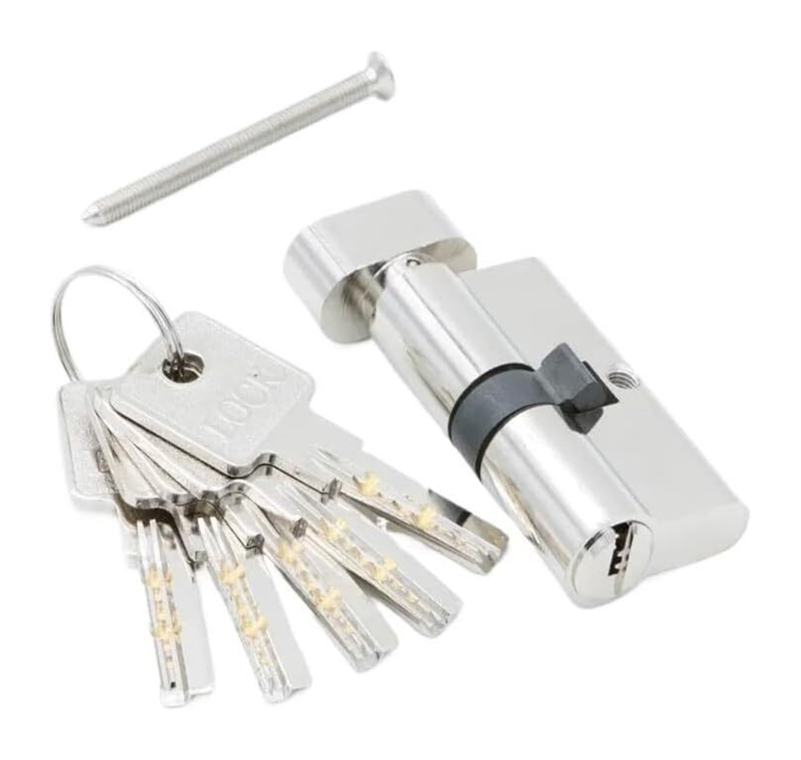Door Lock Cylinder, Copper Brass Cylinder Lock 55-90mm Interior Bedroom Living Key Locking Barrel(Dc-80mm)
