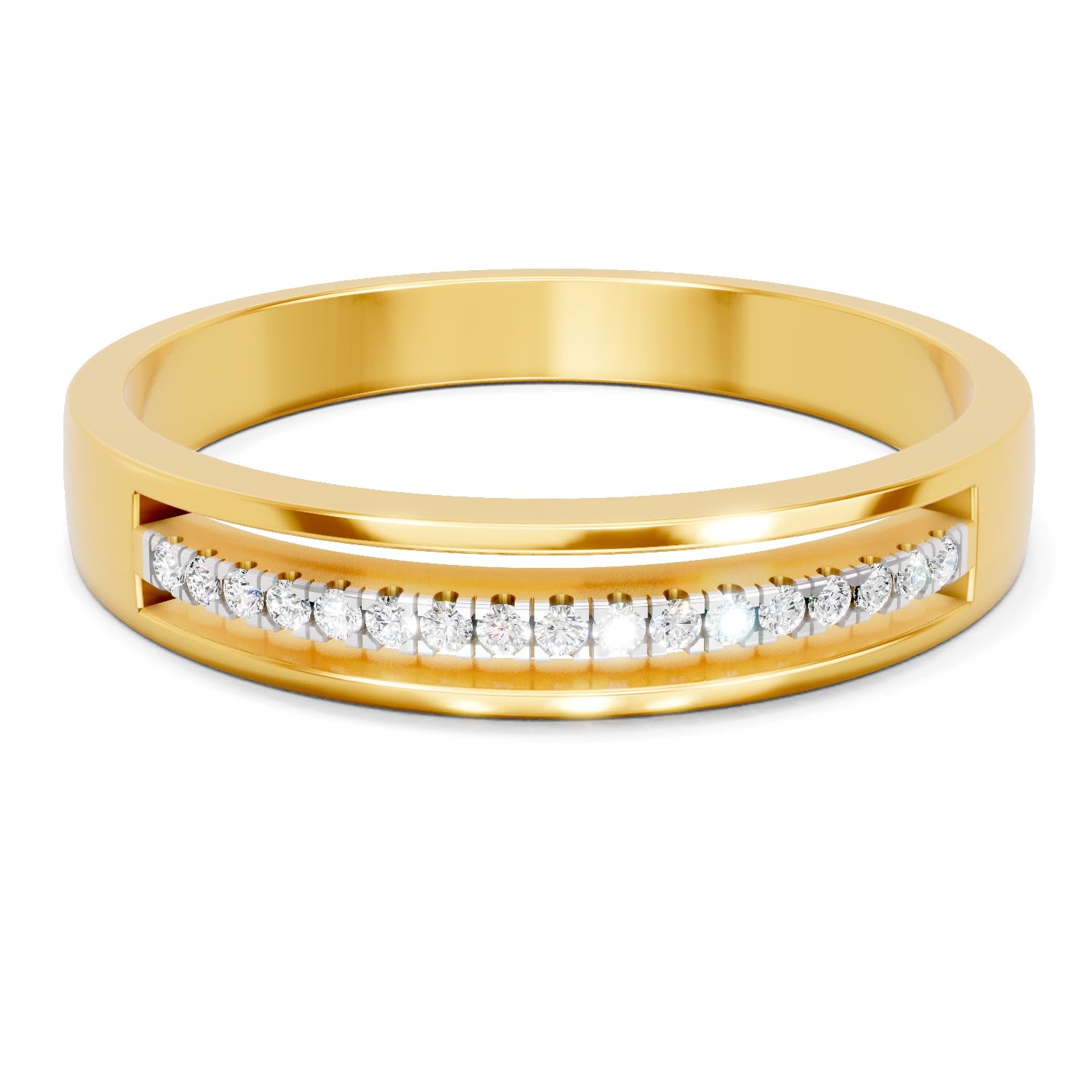Lab Grown Diamond Ring For Men 0.09 Carat Round Shape F-G VS Quality Diamond | 925 Sterling Silver Gold Plated Fashion Ring-image-16
