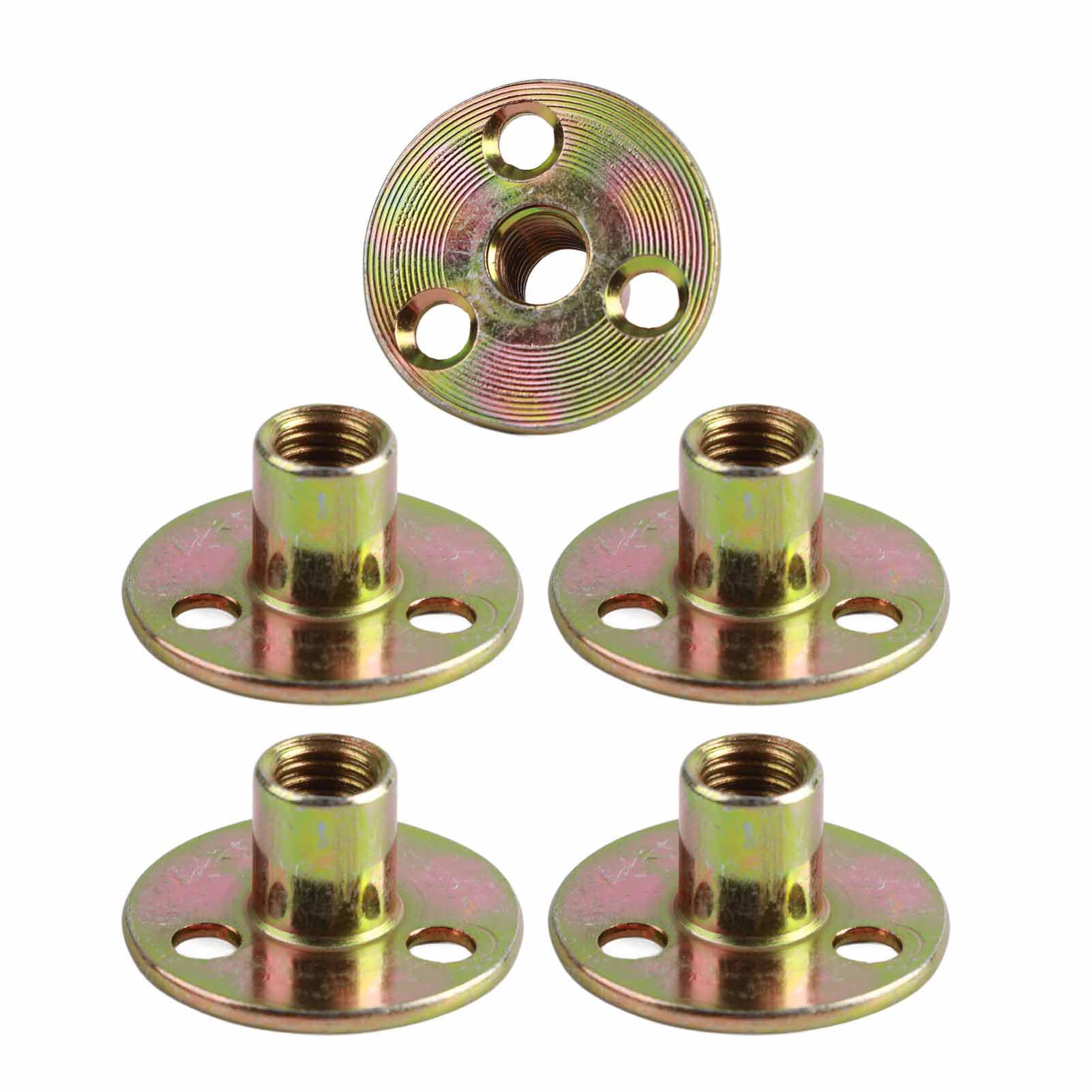 Dado a Base Rotonda Flangiato 5 Pezzi M6 M8 M10 Ferro Zincato