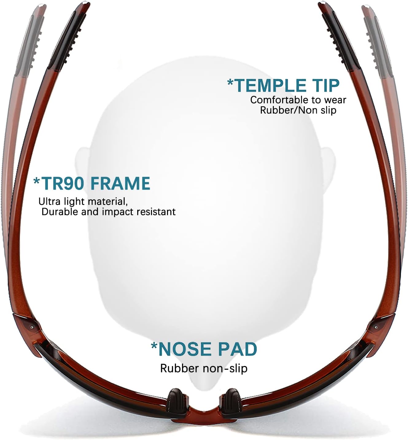 WISTON Sports Polarized Sunglasses for Men Women Tr90 Rimless Frame for Running Fishing Baseball Driving W8001 - Image 7