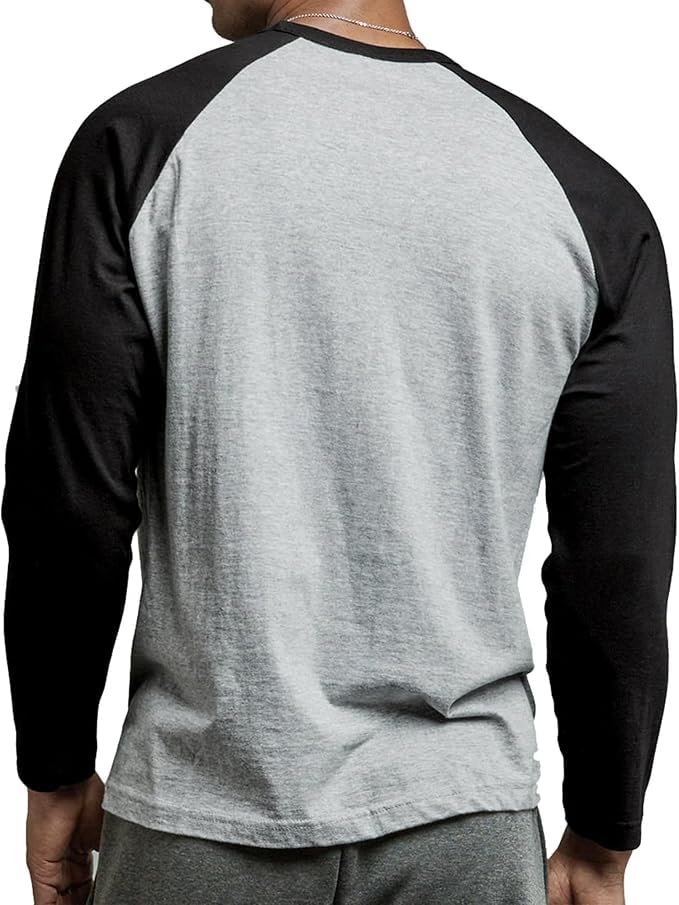 Image of Men's Henley Shirts Raglan Long Sleeve Casual Slim Fit Lightweight Fashion T-Shirts
