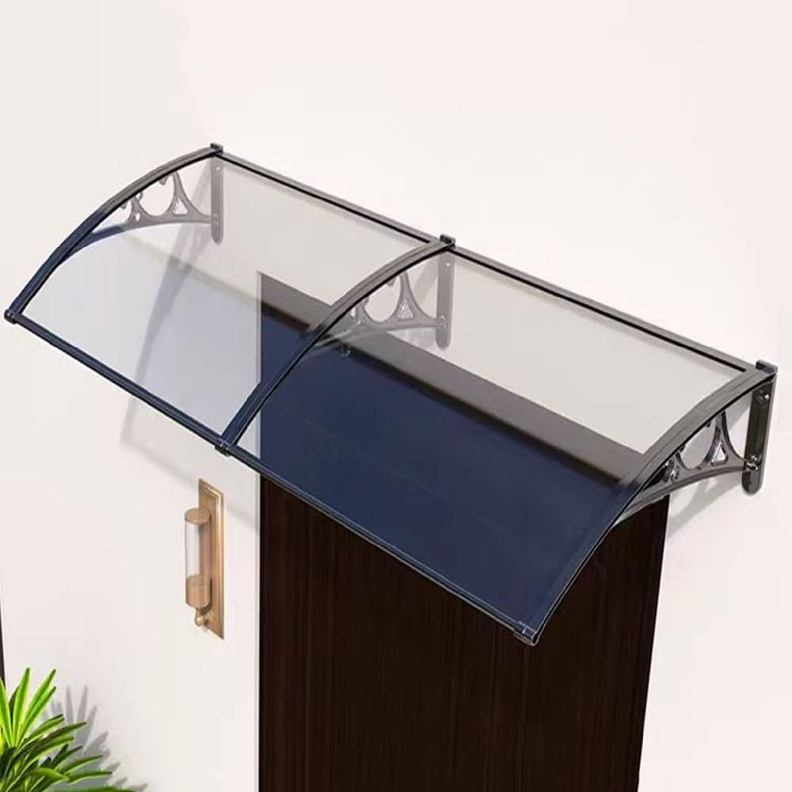 GJMSSMY Aluminum & Polycarbonate Door Canopy Awning UV & Rain Protection Easy Install Front Entrance Cover for Balcony 80x240cm (31x94 inches)