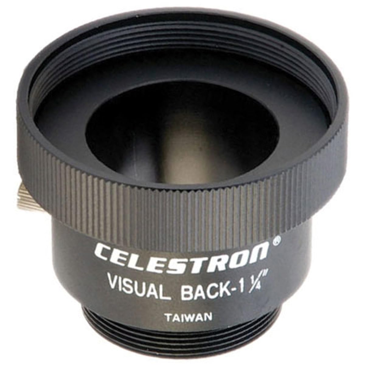 Celestron 93653-A 1.25 inch Visual Back Metal Adapter - Threads Onto Celestron 5" to 11" Schmidt Cassegrain Telescopes, Compatible with 1.25" Accessories, Black