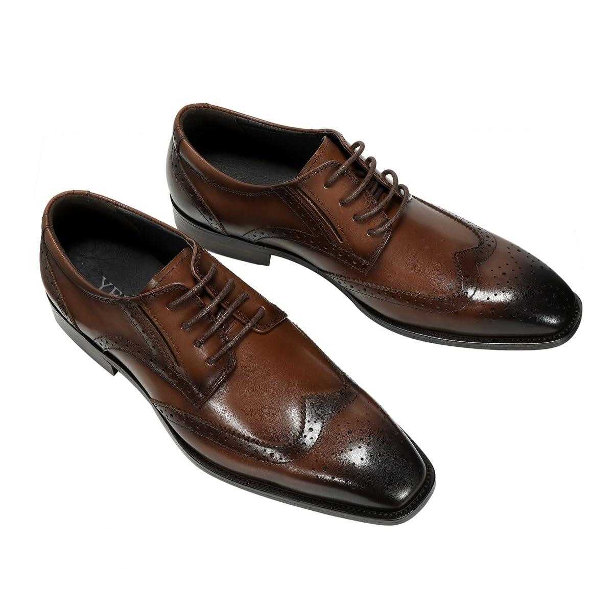 YFFUSHI Herren Anzugschuhe Leder Oxford Brogue Business Schnürschuh | Formell Hochzeit, Elegante, Rindsleder, Spitze, Echtleder, Schnürderby, Klassische, Moderne, Büro